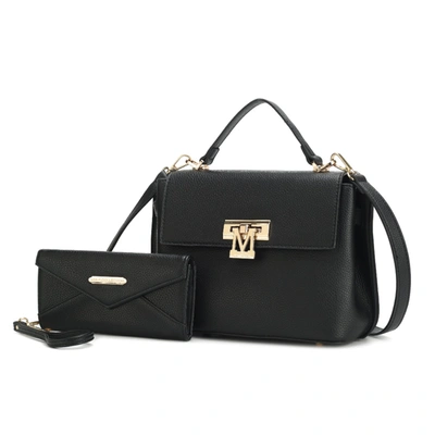 Mkf Collection By Mia K Hadley Vegan Leather Women's Satchel Bag With Wristlet Wallet- 2 Pieces In Black