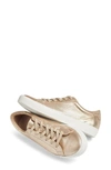 Lk Bennett Womens Gol-gold Jasper Low-top Metallic-suede Trainers In Gold