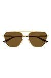 Bottega Veneta 57mm Navigator Sunglasses In Gold