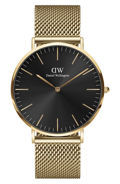 Daniel Wellington Classic Evergold Mesh Strap Watch, 40mm In Gold