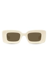 Loewe Anagram Beveled Acetate Rectangle Sunglasses In Ivory