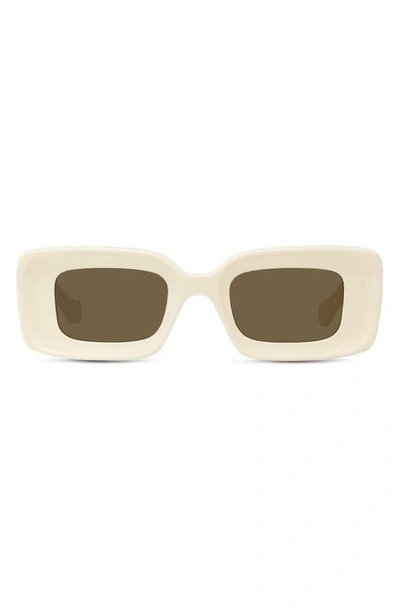 Loewe Anagram Beveled Acetate Rectangle Sunglasses In Ivory