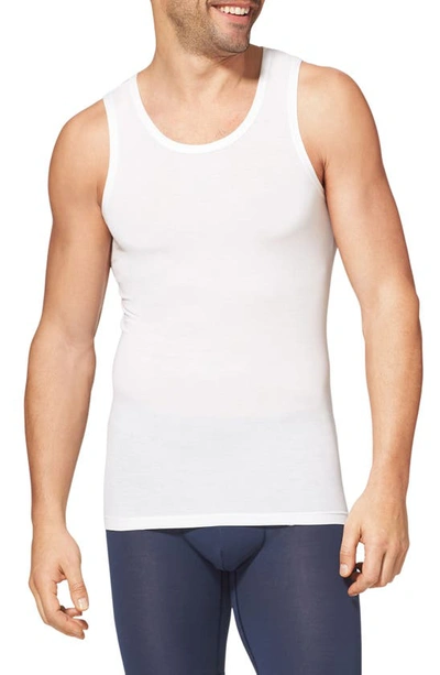 Tommy John Cool Cotton Stay Tucked Tank In White Double
