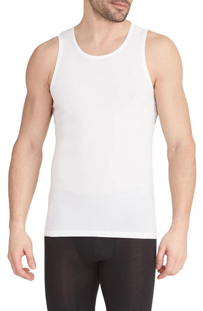 Tommy John Cool Cotton Slim Fit Tank In White Double
