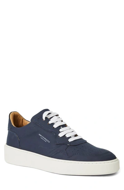 Bruno Magli Dezi Leather Trainer In Navy