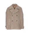 Dolce & Gabbana Vintage-look Double-breasted Wool And Cotton Pea Coat In Beige