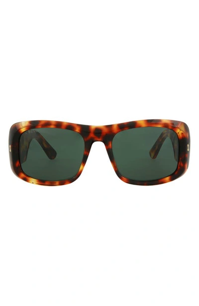 Gucci 56mm Oversize Sunglasses In Havana Green