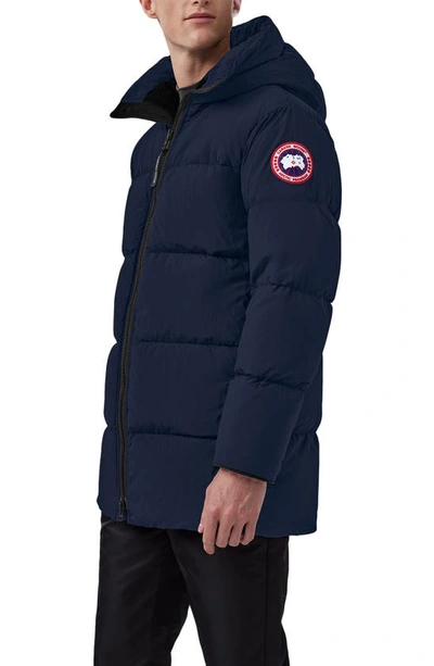 Canada Goose Lawrence Hooded 750-fill-power Down Puffer Jacket In Atlantic Navy