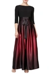 Slny Tie Waist Ombrè Skirt Gown In Fig