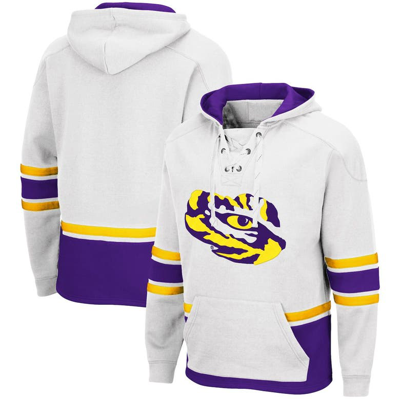 Colosseum White Lsu Tigers Lace Up 3.0 Pullover Hoodie