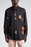 OUR LEGACY ABOVE FLORAL PRINT COTTON & SILK BUTTON-UP SHIRT