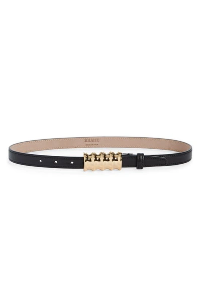 Khaite Julius Calfskin Leather Belt In Black