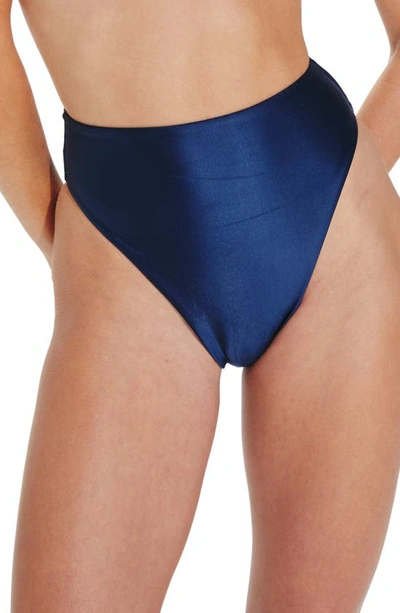 Vix Swimwear Gigi Solid High Waist Bikini Bottoms In Navy