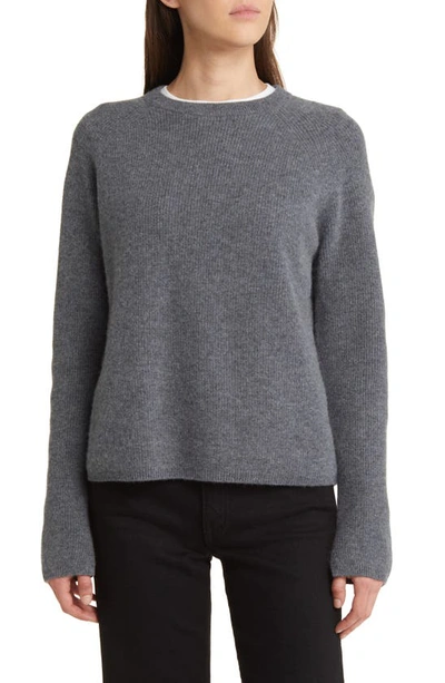 Nordstrom Signature Cashmere Crewneck Sweater In Grey Dark Heather