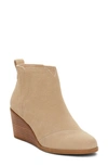 Toms Clare Wedge Bootie In Oatmeal Suede