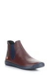 Softinos By Fly London Itzi Chelsea Boot In Dk Red/ Navy Smooth Leather
