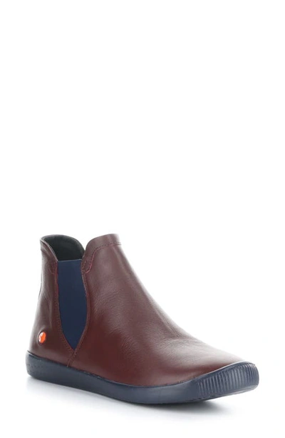 Softinos By Fly London Itzi Chelsea Boot In Dk Red/ Navy Smooth Leather