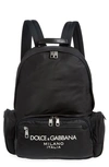 Dolce & Gabbana Logo Backpack In Black/ Blac