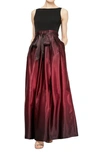 Sl Fashions Ombre Satin Bow Sash Gown In Fig