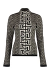 Balmain Monogram Wool-blend Sweater In Ivory