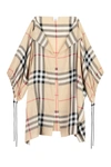 Burberry Check Cotton Cape In Beige