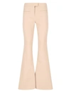Courrèges Mid-rise Flared Trousers In Beige