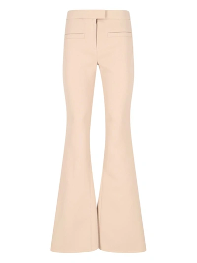 Courrèges Mid-rise Flared Trousers In Beige