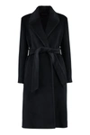 Max Mara Studio Martin Alpaca And Wool Coat In Black