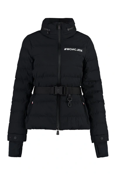 Moncler Bettex Hooded Belted Quilted Shell Down Jacket In Black