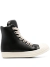 Rick Owens Leather Sneakers In Black