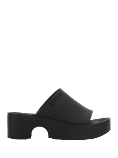 Xocoi Mula Debossed-logo Clog Mules In Black