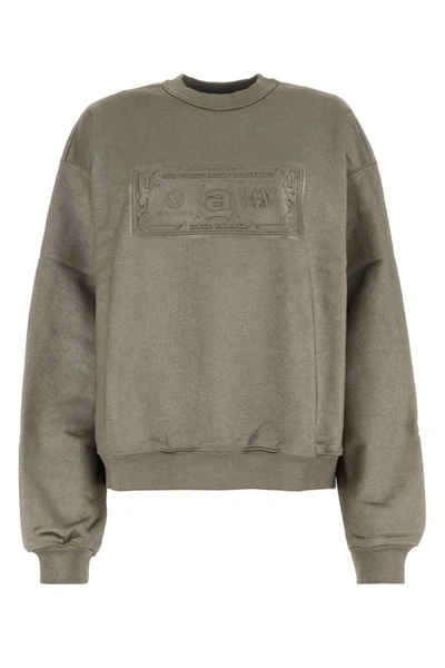 Alexander Wang Dollar Bill Crewneck Sweatshirt In Grey