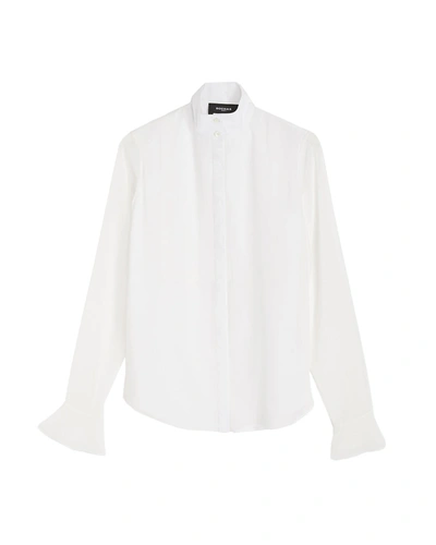 Rochas Shirt In Chiffon Cotton Poplin In White