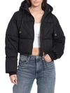 AVEC LES FILLES WOMENS QUILTED CROPPED PUFFER JACKET