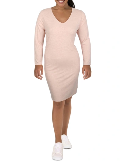 Eileen Fisher Womens Slub V-neck T-shirt Dress In Pink