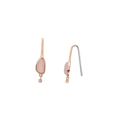 Skagen Women's Sea Glass Pink Glass Drop Earrings