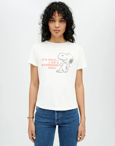 Re/done White Snoopy Handsome T-shirt In Xs