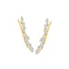 Rs Pure Ross-simons Diamond Leaves Ear Climbers In 14kt Yellow Gold In White