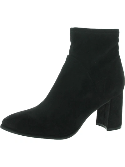 Marc Fisher Dyvine Womens Faux Suede Covered Heel Ankle Boots In Black