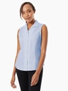 Jones New York Sleeveless Cotton Blouse In Blue