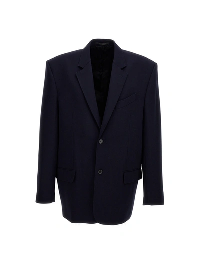 Balenciaga Single-breasted Blazer Jacket In Black