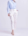 English Factory Belted Pleated Pants In White