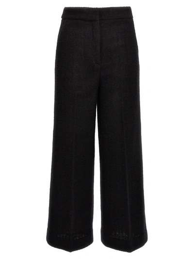 MOSCHINO CROPPED BOUCLÈ PANTS BLACK