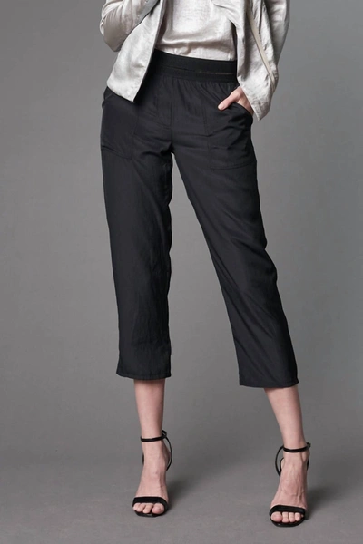 Lola And Sophie Cropped Pull-on Pant In Black