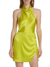 AMANDA UPRICHARD JOANNE SILK DRESS IN LIME