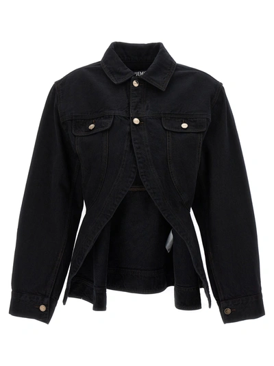 Jacquemus Black Le Chouchou 'la Veste De Nîmes Caraco' Jacket