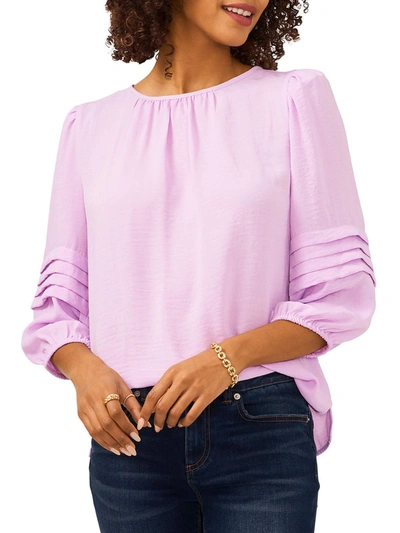 Vince Camuto Womens Pleated Crewneck Blouse In Pink