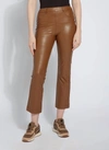 LYSSÉ EARTHEN LEATHER PANT IN DARK CAMEL