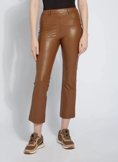 Lyssé Earthen Leather Pant In Dark Camel In Whiskey
