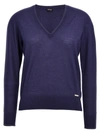 KITON V-NECK SWEATER SWEATER, CARDIGANS BLUE